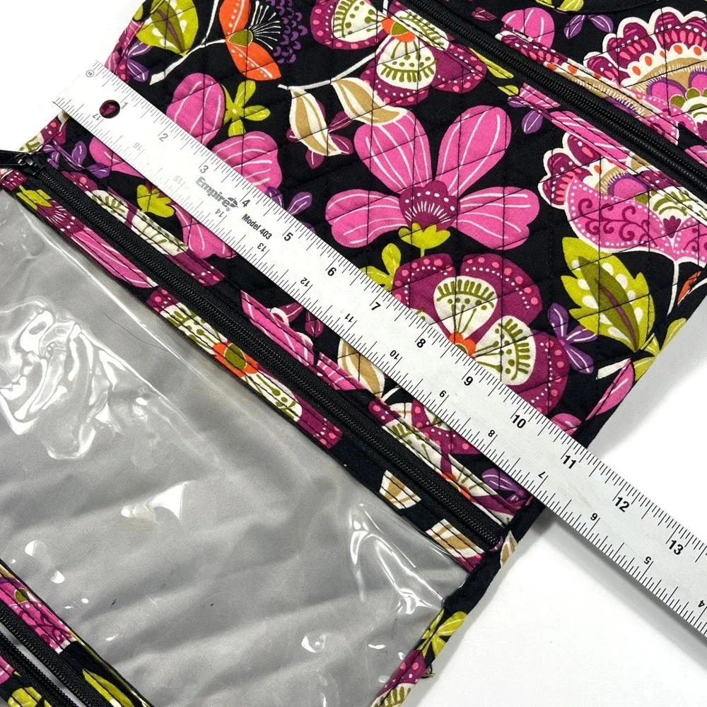 Vera Bradley Plum Crazy Hanging Travel Organizer Floral Quilted Toiletry Bag GUC